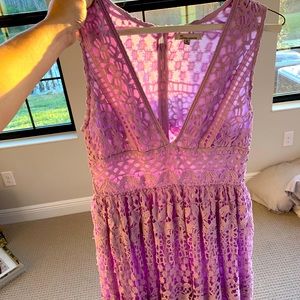 Purple Lace Maxi Dress